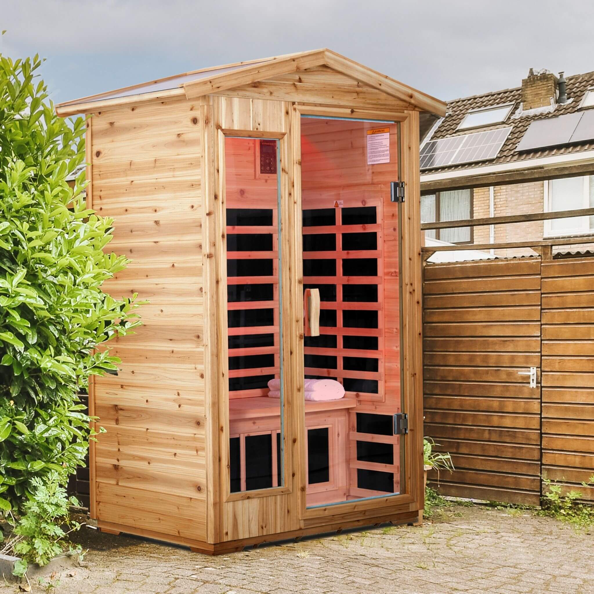 Thermora Vexa 2-Person Outdoor Infrared Sauna With Bluetooth Audio And LED Lighting (SAK28694)