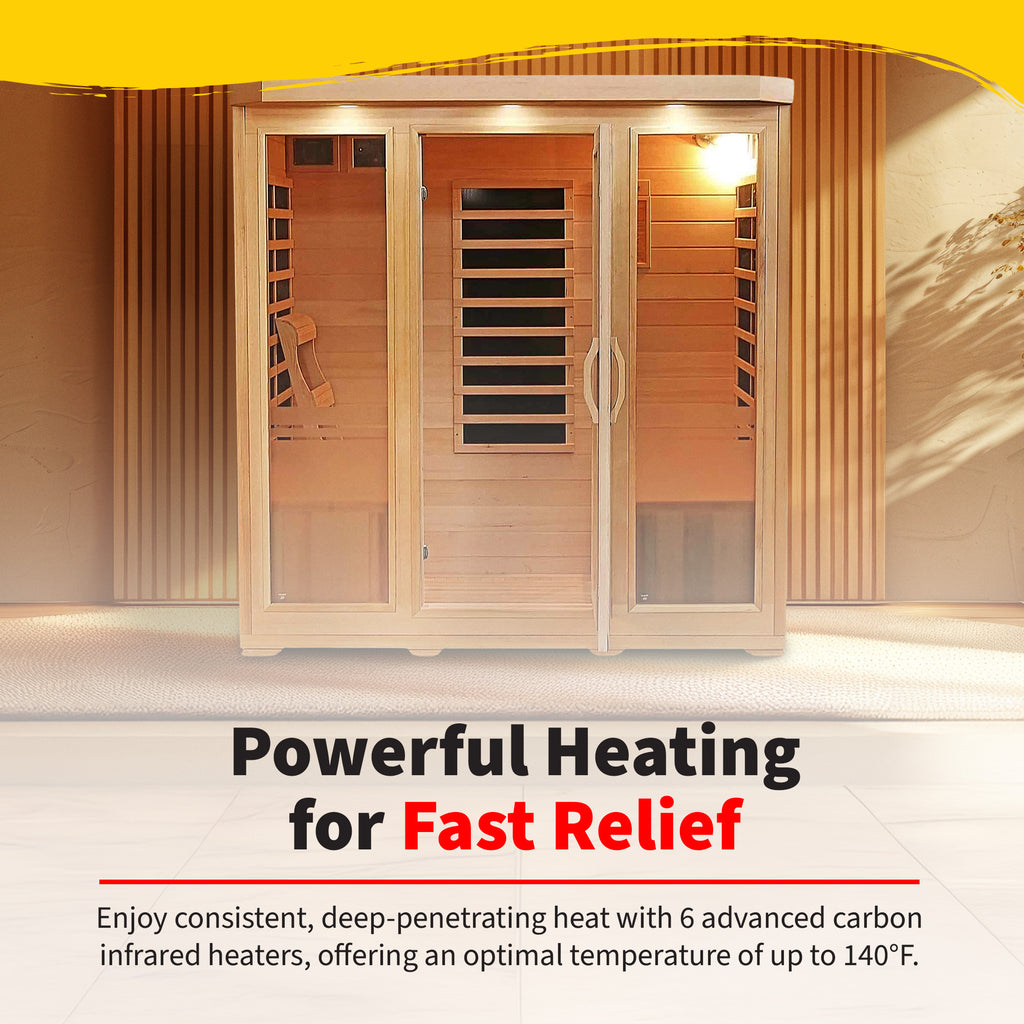 Sonoma 4-Person Hemlock Infrared Sauna with 9 Carbon Heaters