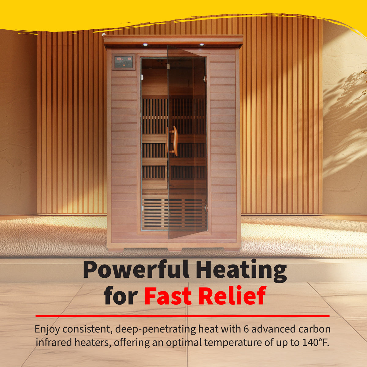 Yukon 2-Person Cedar Infrared Sauna with 6 Carbon Heaters