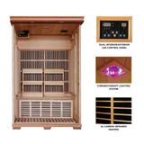 Yukon 2-Person Cedar Infrared Sauna with 6 Carbon Heaters